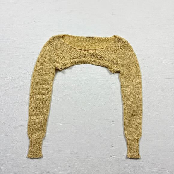 PacSun L.A. Hearts Yellow Knit Shrug Sweater Open Crochet Bolero, Size Small - Picture 1 of 5